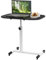 Lvhecforhm Scrivania con Ruote, Scrivania per Computer Regolabile in Altezza, può Essere Ruotato di 360° Laptop Table Tavolino, Scrivania Mobile Tavolino da Letto per PC Soggiorno Nero 60x40cm