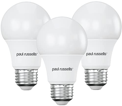 paul russells LED GLS - Dimmable Edison Screw Light, 8.5W 806 Lumens E27 A60 LED Bulbs, 60w Equivalent, 4000K Cool White, Dimmer Standard ES Energy Saving Ceiling Lightbulbs, Pack of 2