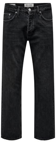 ONLY & SONS Onsedge 6985 DNM Jeans Noos, Denim Nero, 31 W/32 L Uomo