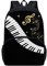 chaqlin 17 Zoll zurück zu Schultaschen für Mädchen, schwarze Musik Note Schulrucksack Frauen Casual Daypack Große Tasche Kinder Schulrucksack Casual Daypack Schulbuchtaschen mit Seitentasche