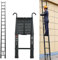 Escalera telescópica Plegable Aluminio de 6.2 m con 2 Ganchos, Portátil Escalera, Escalera de Transporte Multifunción, Escalera Extensible, 15 Niveles, Capacidad de Carga 150 kg/330lbs (Negro)