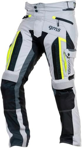 GMS Everest Motorrad Textilhose, grau/gelb, L