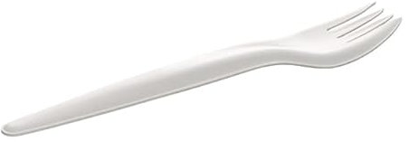 50 FOURCHETTES en PAPIER BLANC 17 cm-Ultra Rigide, Lisse en Bouche,Biodégradable, Recyclable, Certification FSC pour particulier, traiteur, vente à emporter