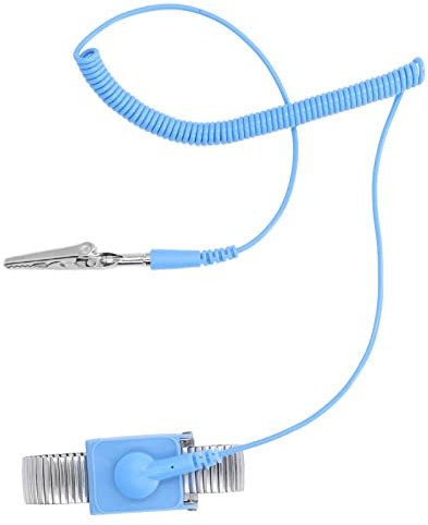 Antistatisches Handgelenkband, ESD-Erdungsarmband Verstellbares ESD-Armband für die Arbeit an Empfindlichen Elektronischen Geräten (Armband aus natürlichem Metall)