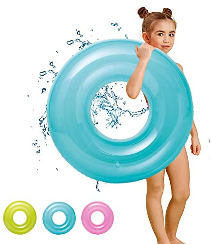 76cm Inflatable Pool Floats Rubber Ring for Kids,Blue Swimming Ring Tube,Inflatable Pool Ring Swim Ring Floaties,Pool Inflatables for Kids Girls Boys Swimming Pool Toys Summer Beach Water Party