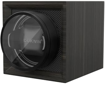 DUKWIN Single Watch Winder Box Portable Watch Winders for 1 Automatic Watch | Quiet Japanese Motor, Dual Power Supply for Travel, Spring Watch Pillow, Dustproof Cover, Easy to Operate