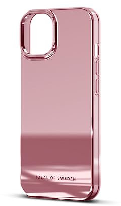 IDEAL OF SWEDEN Durchsichtige Handyhülle mit erhöhten Kanten und Nicht vergilbenden Materialien, fallgetesteter Schutz mit Spiegel Finish, kompatibel mit iPhone 13 und iPhone 14 (Rosa)