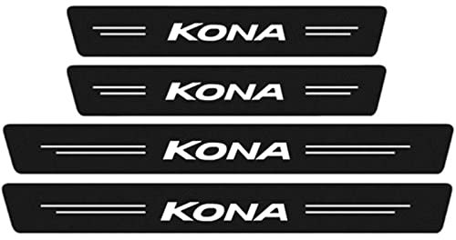 Symilov 4 Stück Auto Kohlefaser Einstiegsleisten Aufkleber, für Hyun-dai Accent Tucson i10 i20 i30 i40 ix25 ix35 ix55, Abnutzungs Türschwellen Abdeckung Schutz Streifen Tuning Styling Zubehör, KONA