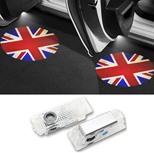 Duleutgnu 2 Stück LED Umfeldbeleuchtung Autotür Logo Türbeleuchtung Innenraum Ghost Projektor Willkommenslicht Ambiente Zubehör kompatibel mit Mini (Rote Gewerkschaft)