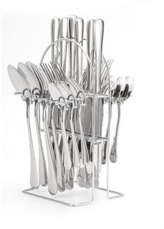 Juego De Cubiertos De Acero Inoxidable 24 Unids/Set Con Soporte, Vajilla, Juegos De Vajilla
