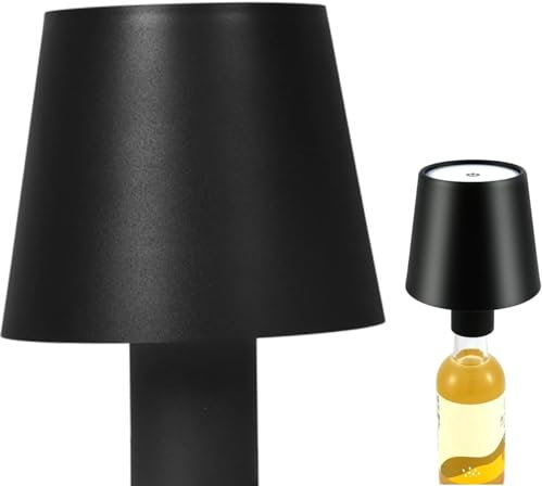 MASINIES Weinflaschenlampe, 3 Farben, dimmbar, Tischleuchte, Touch-Steuerung, schnurlos, wiederaufladbar, Nachttischlampen, Nachtlicht für Bar, Restaurant, Schlafzimmer, Terrasse, Camping (Nr. 3)