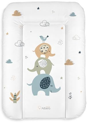 Baby Wickelauflage Elefanten 70 x 50 cm - Waschbare Wickelunterlage für Unterwegs - Wickelauflage Zubehör - Wickelauflagen Bezüge - Wickeltischauflage Wickelaufsatz Wickeltasche