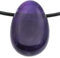 Echter Amethyst Tropfenanhänger mit gewachstem Baumwollband - Gebohrter Trommelstein - Drehverschluss aus Edelstahl (Amethyst, 55)