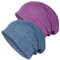 Senker Fashion Slouchy Beanie-Mütze aus Baumwolle, Chemo-Kopfbedeckung für Damen und Herren, weich, leicht, Chemo-Totenkopfmütze, elastische Schlafmütze, Blau / Violett, Large