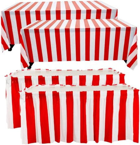CAKEEYUM Carnival Table Tücher Zirkus Themen Party Dekorationen Karnevaltisch Rock Karnevalsdekorationen
