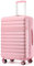KONO Koffer Trolley Mittelgroß Koffer Reisekoffer von ABS+PC Hartschalenkoffer mit 4 Rollen TSA Schloss (Rosa,L)