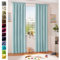 heimtexland ® Dekoschal Baumwolle Uni Blickdicht Vorhang Kräuselband Gardine Kinderzimmer Pastell Himmelblau HxB 245x135 Typ625
