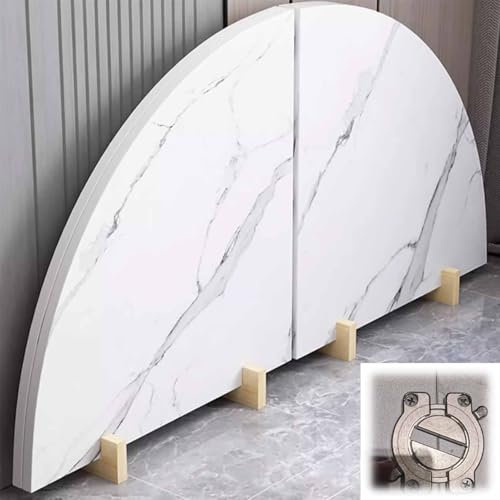 ZIMGOD Runder Klapp-Esstisch mit Metallzubehör, Runder Holz-Kartentisch für Picknick, Party, Bankett, Runder Tisch für Drinnen und Draußen, 47 55 66 70 Zoll(120cm (47inch))