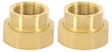 Laroal Lot de 2 raccords à vis pour pompe 1 x 1,5 Extension de robinet pour pompe de circulation Raccord de chauffage de pompe Raccord en laiton Dn25 Pompe de chauffage Joint plat