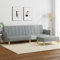 Fasba Schlafsofa 2-Sitzer mit Kissen und Fußhocker Dunkelgrau Stoff, Sofa mit verstellbaren Rückenlehnen, Couch für Wohnzimmer, Schlafcouch, Bettsofa, Sofabett