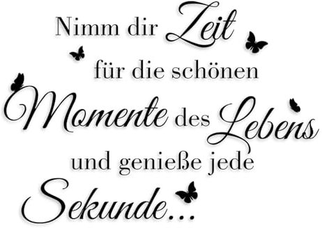 yabaduu Wandtattoo Spruch Nimm dir Zeit 110x77,8cm Wanddeko Zitat Wandsticker Aufkleber selbstklebend für Wohnzimmer Büro Schlafzimmer Flur YX007 (Schwarz)