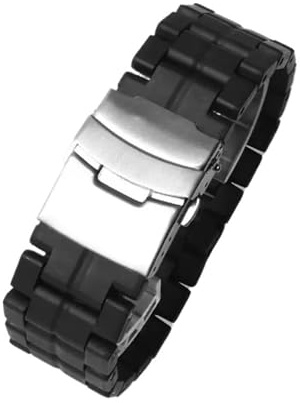 NRERDMT Uhrenarmband aus Kohlefaser, kompatibel mit Casio ProTek-Serie PRW-60/Y PRW-30/50/70 und Luminox 3051, Kunststoff-Stahl-Lichtarmband, 23 mm(Black silver)