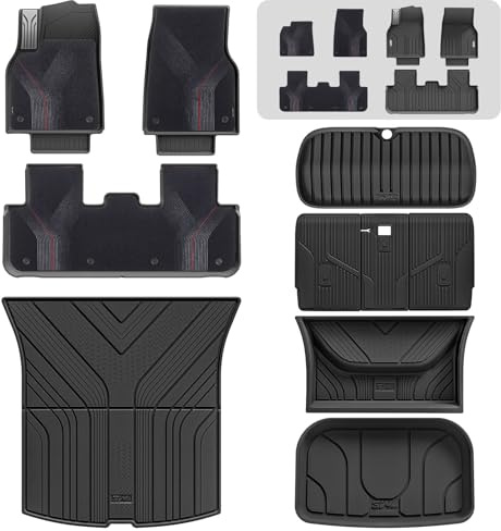 3W Alfombrillas para Tesla Model Y 2025-2026 Juniper Premium/Performance con pedal de metal y StarTrail alfombrillas de coche y bandejas para maletero, 10 piezas, no para 2026 Model Y Standard