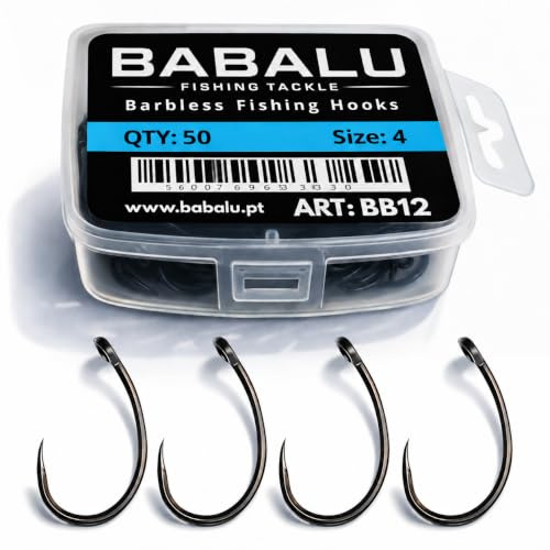 Barbless Fishing Hooks BB12 Curved Shank High Carbon Steel 50 Pack | Curved Shank · Barbless · High-Carbon Steel · 50 Pack