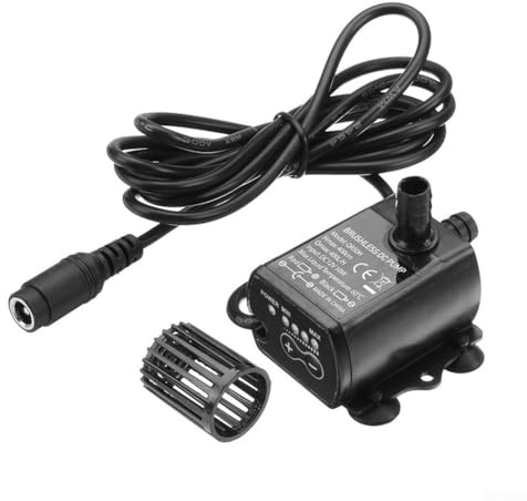 Pompe à eau submersible 400L/H DC12V sans balais avec bobine en cuivre pur et joint époxy pour aquarium, étang, aquarium silencieux et entretien