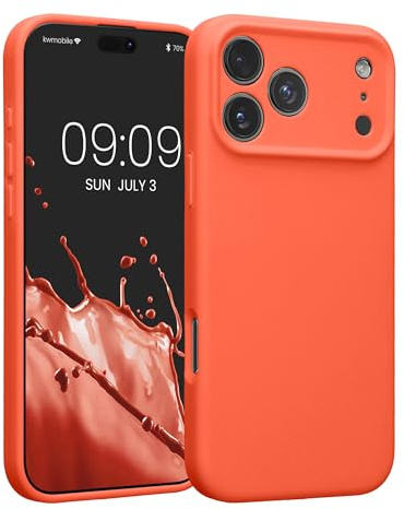 kwmobile Hülle kompatibel mit Apple iPhone 17 Pro Max - Hülle Silikon gummiert - Handyhülle - Handy Case in Leuchtende Koralle