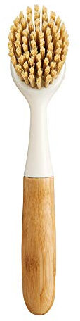 HIC Harold Import Co. Lola Eco Clean en Bambou et Tampico Brosse à Vaisselle Brosse à Vaisselle en Bambou Small Blanc