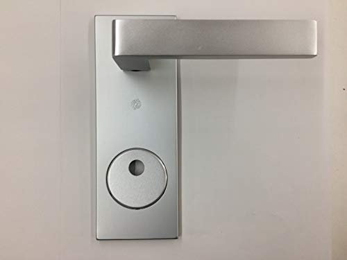 KIT COMO SECUREMME PLACCA+MANIGLIA QUADRA IN ALLUMINIO F1 SINGOLA PER PORTA BLINDATA Q8 FORO CILINDRO PREDISPOSTO PER POMO