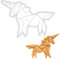 Origami-Einhorn Ausstechform, 1 Teil, Bakerlogy