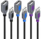 Fasgear USB 2.0 Extension Cable, 3 Pack 3ft A Male to A Female Charging and Syncing USB Extender Cord (Black & Purple & Blue)
