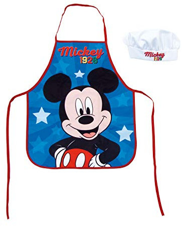 Arditex WD13022 Set de cuisine pour enfant 2 pièces (tablier et bonnet de chef) de Disney Mickey