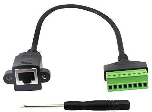 XMSJSIY RJ45 Schraubenklemme, RJ45 8p8c Buchse zu 8 Pin Schraubenklemme Verbinder für Cat5 / 6/7 Ethernet Extender für AV CCTV UTP DVR
