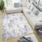 TAPISO Sky Teppich Kurzflor Modern Creme Blau Grau Ornament Karo Meliert Design Vintage Wohnzimmer Schlafzimmer 3D Effekt ÖKOTEX 180 x 250 cm