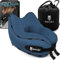 SNUGL Nackenkissen Flugzeug Memory Foam – Reisekissen Nackenhörnchen Waschbar – Nackenstützkissen & Kopfkissen für Reise, Auto, Zug, Bus – Ergonomisches Flugkissen für Erwachsene & Kinder (Blau)