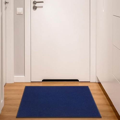 Ottomanson Ottohome-Kollektion Teppich/Matte mit Gummirückseite und einfarbigem Design, 67 cm x 90 cm, Marineblau