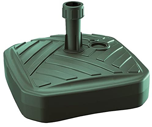 Base de sombrilla de polietileno cuadrada con diseño a rayas 39 x 39 x 13 cm en color verde