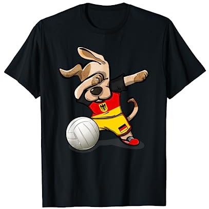 Tupfender Hund Deutschland Volleyball Deutsche Flagge Sport T-Shirt
