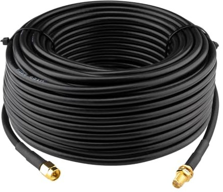 Boobrie - Cavo SMA maschio femmina 25 metri, 50 Ohm, prolunga SMA maschio femmina a bassa perdita di prolunga SMA antenna per router WiFi 3G 4G LTE antenna WiFi Router LAN senza fili GPS(non per TV)