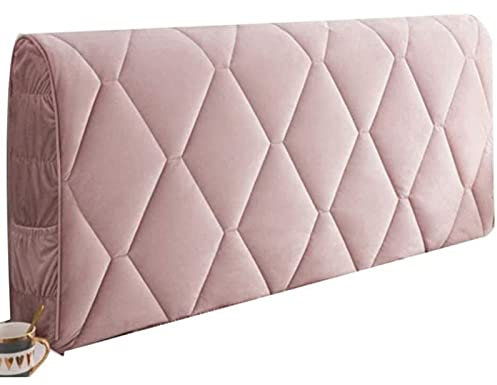 Kopfteilbezug 160/180/200, Bett Kopfteil Bezug Bettkopfteil Hussen Bettkopfteil Husse/Bezug/überzug Abdeckungen Für Schlafzimmer Elastischer Samt Material Verdicken,Pink-190cm