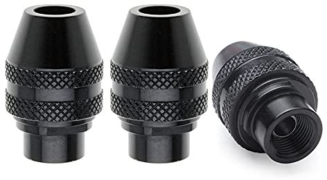 Saipor 3Pcs Multi Quick Change Keyless Chuck Replacement Accessories 1/32'' (0.8mm) to 1/8'' (3.2mm) Shank for Rotary Tools 4486 3000 4000 7700 8200 395 200