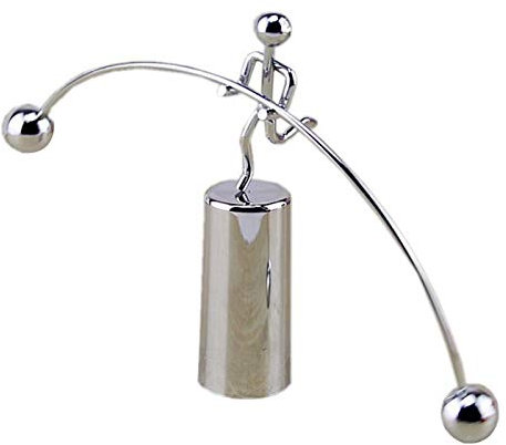 Faderr Metal Man Swing Steel Balance Toy Rotating Tumbler, Balancing Toy Little Metal Man Swing Balanced Toy, Desk Toy Balance Ball Home Office Desk Table Ornament Decoration