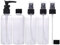 LUFEVRM Thickened Plastic Travel Bottles Set,4 Pcs Leak Proof Refillable Empty Spray/Pump with Lids and Transparent Carry Bag,100ml Size for Shampoo,Conditioner,Lotion,Toiletries