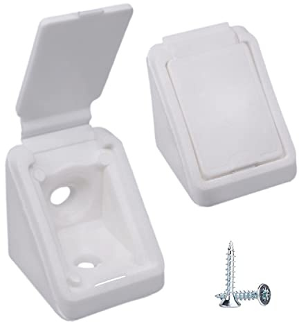 Diforma (20 Stück) Weiße Regalträger 20 x 20 mm, Möbel-Eckverbindungen, 90 Grad Kunststoff Eckstrebenfugen, rechtwinklig, Schrauben im Lieferumfang enthalten (20, weiß)