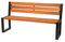 Sellon24® Parkbank Wetterfest Gartenbank Stahl Massiv Holz Gestell Gartenmöbel Modern Sitzbank Outdoor 02004T