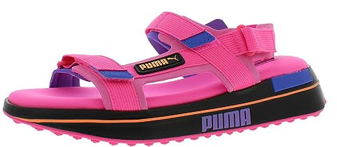 PUMA Future Rider Sandal Uomo Scarpe, Rosa fluorescente/PUMA Black/Dazzling Blue, 6 Women/7 Men