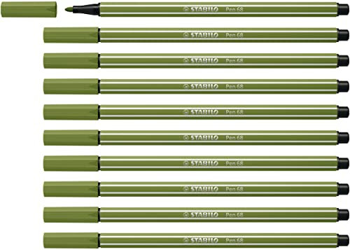 STABILO - Premium-Filzstift - Pen 68-10er Pack - moosgrün